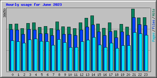 Hourly usage for June 2023