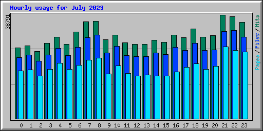 Hourly usage for July 2023