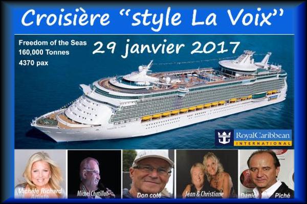 Croisiere « style La Voix » 6nt /7jr *399$+
