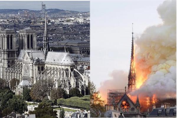 Un violent incendie à l’origine encore inconnue ravage la cathédrale Notre-Dame de Paris.