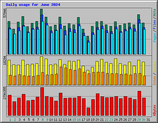 Daily usage for June 2024