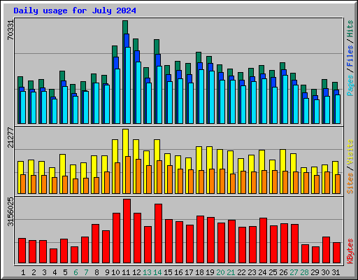 Daily usage for July 2024