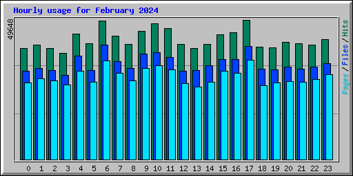 Hourly usage for February 2024