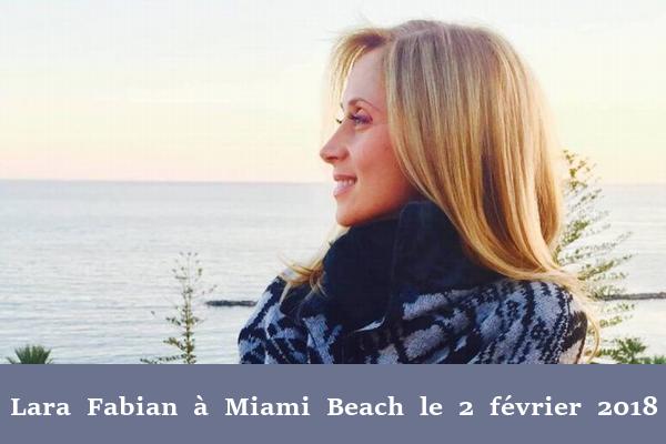 Lara Fabien à Miami Beach le 2 février 2018
