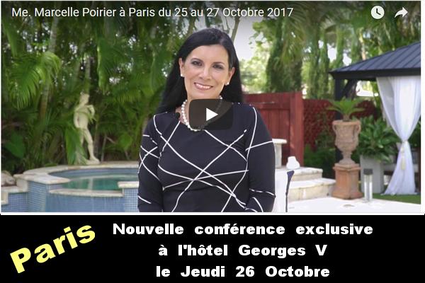 Me. Marcelle Poirier à Paris du 25 au 27 Octobre 2017