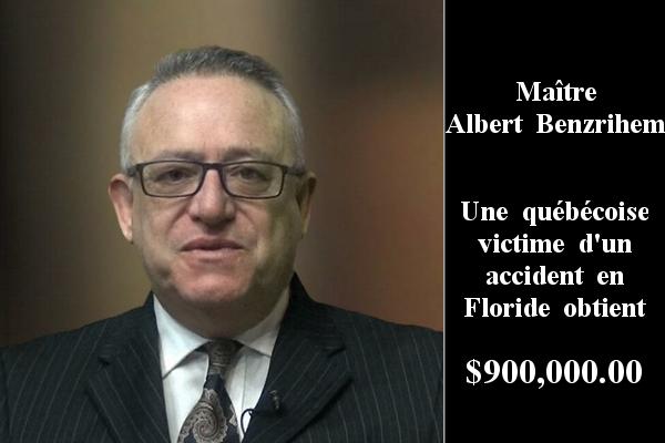 Une québécoise victime d’un accident en Floride obtient $900,000.00