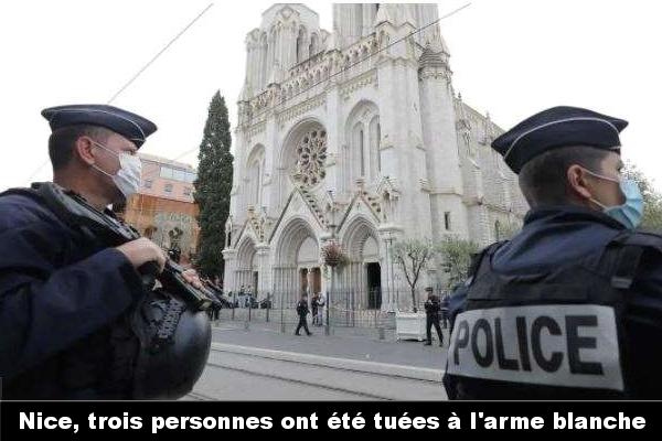 Une attaque au couteau s’est produite à proximité de l’église Notre-Dame à Nice.